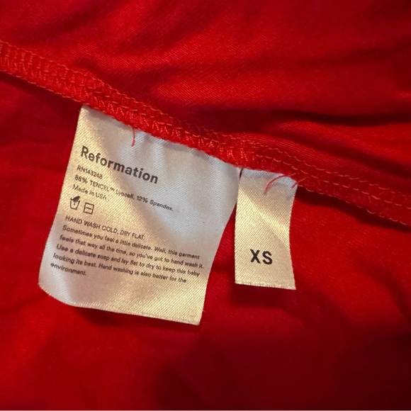 REFORMATION Red Valentine Holiday Date Party Festive “Cherie” Wrap Top - Picture 9 of 10